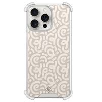 iPhone 15 Pro Max shockproof hoesje - Ivory abstraction