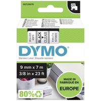 Labeltape DYMO D1 40910 Polyester Tapekleur: Transparant Tekstkleur:Zwart 9 mm 7 m
