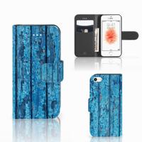 Apple iPhone 5 | 5s | SE | Book Style Case | Wood Blue