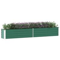 VidaXL Plantenbak verhoogd 320x40x45 cm gegalvaniseerd staal groen