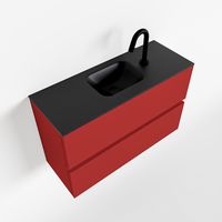 Toiletmeubel Mondiaz Ada | 80 cm | Meubelkleur Fire | Lex wastafel Urban Midden | 1 kraangat