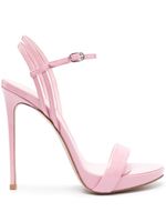 Le Silla sandales Gwen 120 mm en cuir verni - Rose - thumbnail