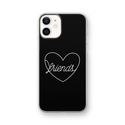 Friends heart black: iPhone 12 mini Transparant Hoesje
