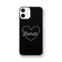 Friends heart black: iPhone 12 mini Transparant Hoesje