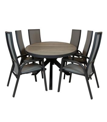 Qopps Kismo tuintafel met 6 Victory gasveer verstelbare tuinstoel Qopps Kismo tuintafel met 6 Victory gasveer verstelbare tuinstoel