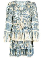 Ulla Johnson robe Nina courte volantée à fleurs - Bleu - thumbnail