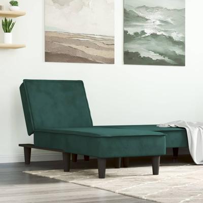 Chaise longue fluweel donkergroen