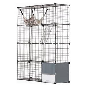 VEVOR 4-laags kattenkooi kattenbehuizing metalen draadkooi 1041x360x1397mm