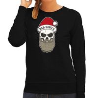 Bad Santa foute Kerstsweater / outfit zwart voor dames - thumbnail