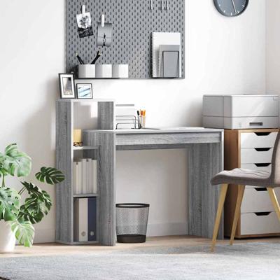 Bureau met plank Grijs sonoma 100 x 40 x 90 cm Bewerkt hout