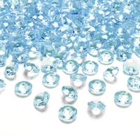 Hobby/decoratie nep diamantjes/steentjes - 50x - turquoise blauw - D1,2 x H0,7 cm