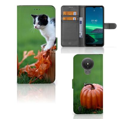 Nokia 1.4 | Telefoonhoesje | Met pasjeshouder | Kitten