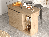 Keukeneiland ORTELLI 120 cm bruine eik