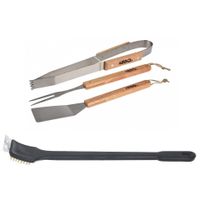 BBQ/barbecue gereedschap set 4-delig RVS - thumbnail