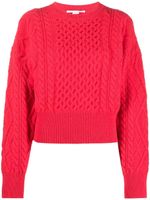 Stella McCartney pull crop en maille Aran - Rose