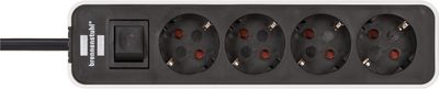 Brennenstuhl Ecolor stekkerdoos 4-voudig wit/zwart 1,5m H05VV-F 3G1,5 - 1153240020