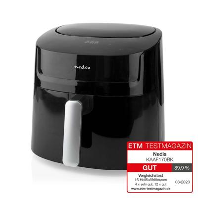 Nedis Heteluchtfriteuse | 7,2 l | Tijdschakelaar: 240 min | Aantal vooraf ingestelde programma&apos;s: 8 | Digitaal | Zwart - KAAF170BK