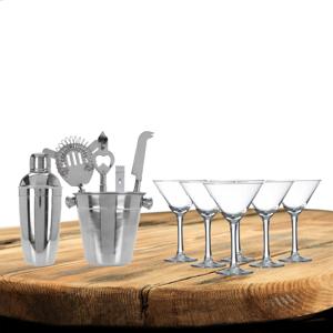 Excellent Houseware cocktails maken set 6-delig met 6x Martini glazen