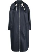 Emporio Armani imperméable imprimé Coordinates à capuche - Bleu