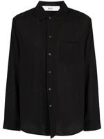 Séfr chemise en coton Leo à col italien - Noir