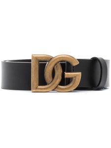 Dolce & Gabbana ceinture à boucle logo - Noir