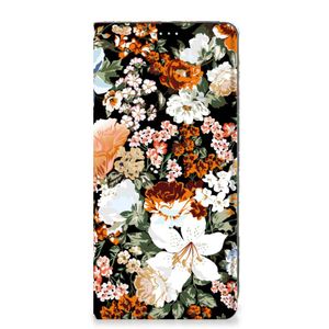 Smart Cover voor Samsung Galaxy A71 Dark Flowers