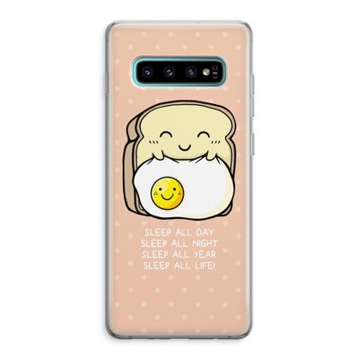 Sleep All Day: Samsung Galaxy S10 Plus Transparant Hoesje