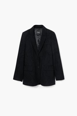 Geperforeerde blazer - BLACK - S
