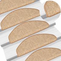 VidaXL Trapmatten 15 st 65x21x4 cm lichtbruin halfrond groot