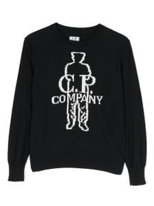 C.P. Company Kids sweat à logo brodé - Bleu