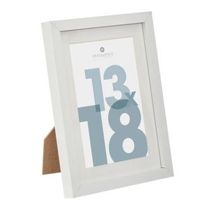 Fotolijstje voor een foto van 13 x 18 cm - wit - foto frame Manu - modern/strak ontwerp