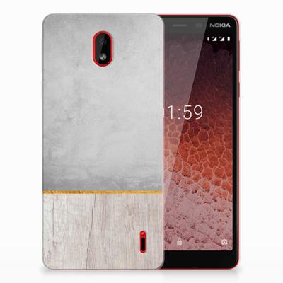 Nokia 1 Plus | Bumper Hoesje | Wood Concrete