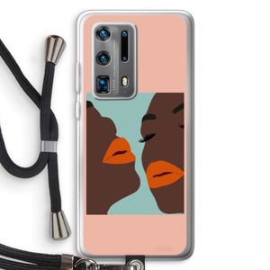 Orange lips: Huawei P40 Pro Plus Transparant Hoesje met koord