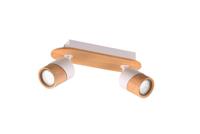 Trio Plafondlamp hout met witAruni 2-lichts - 801100231