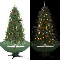 VidaXL Kerstboom sneeuwend met paraplubasis 190 cm groen