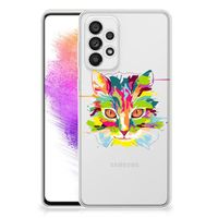 Samsung Galaxy A73 5G Telefoonhoesje met Naam Cat Color - thumbnail