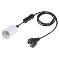 E27 Wire Cap schakelaar lamp houder kroonluchter stopcontact met 1 2 m verlengkabel AU plug (wit)