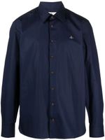 Vivienne Westwood Orb-embroidered cotton shirt - Bleu - thumbnail