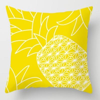 2 stuks 45x45cm geel gestreepte kussensloop geometrische gooien kussen kussensloop afdrukken Cushion kussen zaak slaapkamer Office grootte: 450 * 450