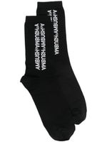AMBUSH chaussettes nervurées à logo en jacquard - Noir