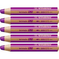 Kleurpotloden Stabilo Woody Lila 3 in 1 (5 Stuks)
