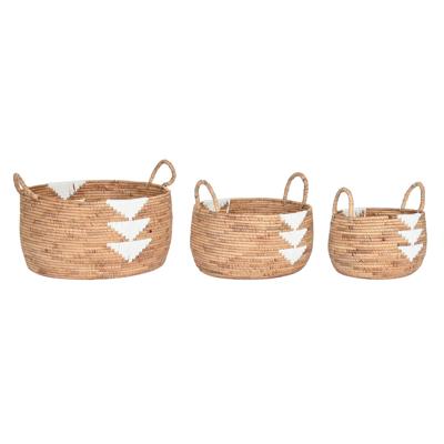 Mandenset DKD Home Decor Wit Natuurlijk Touw Zeegras Boho 55 x 55 x 40 cm