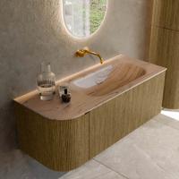 Badmeubel Mondiaz Kurve-Dlux | 115 cm | Meubelkleur Dusk | Wastafelkleur Arena | Solid surface | Wasbak rechter zijde spoelbak | Zonder kraangat(en) Badmeubel Mondiaz Kurve-Dlux | 115 cm | Meubelkleur Dusk | Wastafelkleur Arena | Solid surface | Wasbak rechter zijde spoelbak | Zonder kraangat(en)