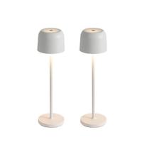 QAZQA Set van 2 tafellampen mushroom off white incl. laadstation -