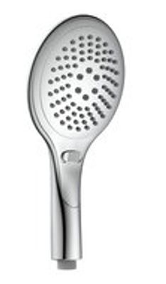 MILANO handdouche, 3 functies, chroom antikalk nozzles 3 selecteerbare jets douchekop: Ø ca. 14 cm met schuifknop voor de selectie van de jet inclusief waterbesparende pakking - tot wel 50%