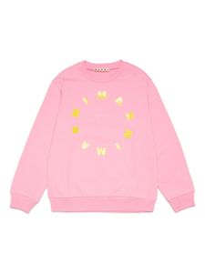 Marni Kids sweat en coton à logo imprimé - Rose