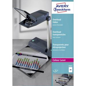 Avery-Zweckform OHP Laserfolie 3561 Folie voor overheadprojectoren DIN A4 Laser (zwart/wit), Laser (kleur), Kopiëren (zwart/wit), Kopiëren (kleur) Transparant