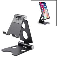 ROOSTAND R2 aluminiumlegering mobiele desktop Tablet beugel dubbele vouwen lui artefact grootte: 6.4 x7x9cm (zwart)