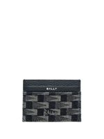 Bally porte-cartes en cuir à motif Pennant - Bleu