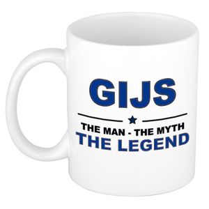 Naam cadeau mok/ beker Gijs The man, The myth the legend 300 ml   -